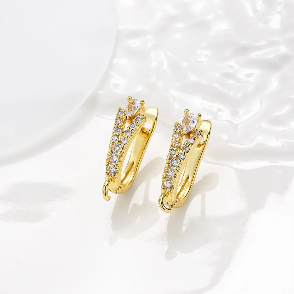 Versatile Y-shaped U-shaped earrings, ear buckle copper accessories, simple love pearl earrings DIY jewelry accessories