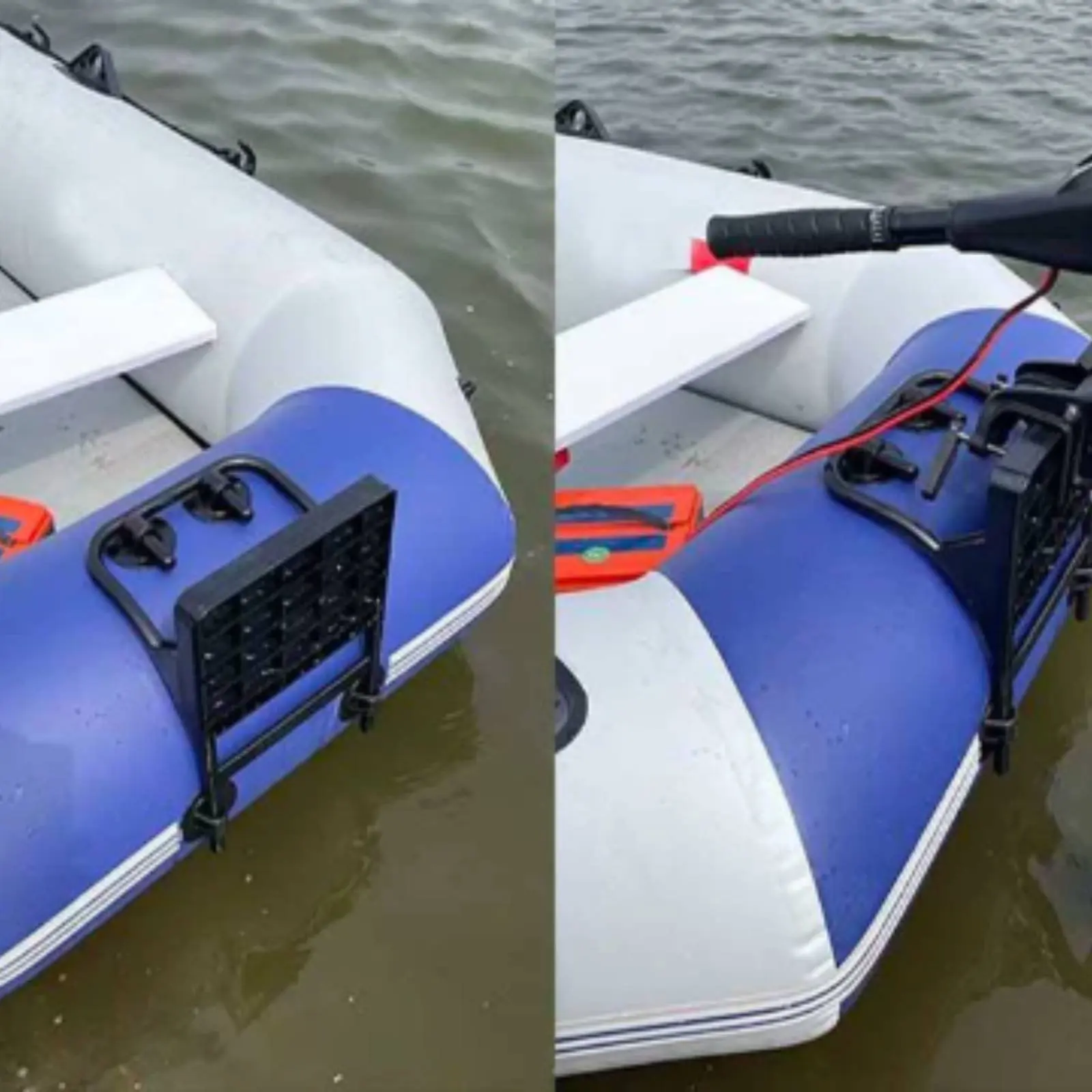 Inflatable Boat Motor Mount Easy to Install Outboard Motor Mount Bracket Transom Plate Bracket Reinforced Support for Fishermen