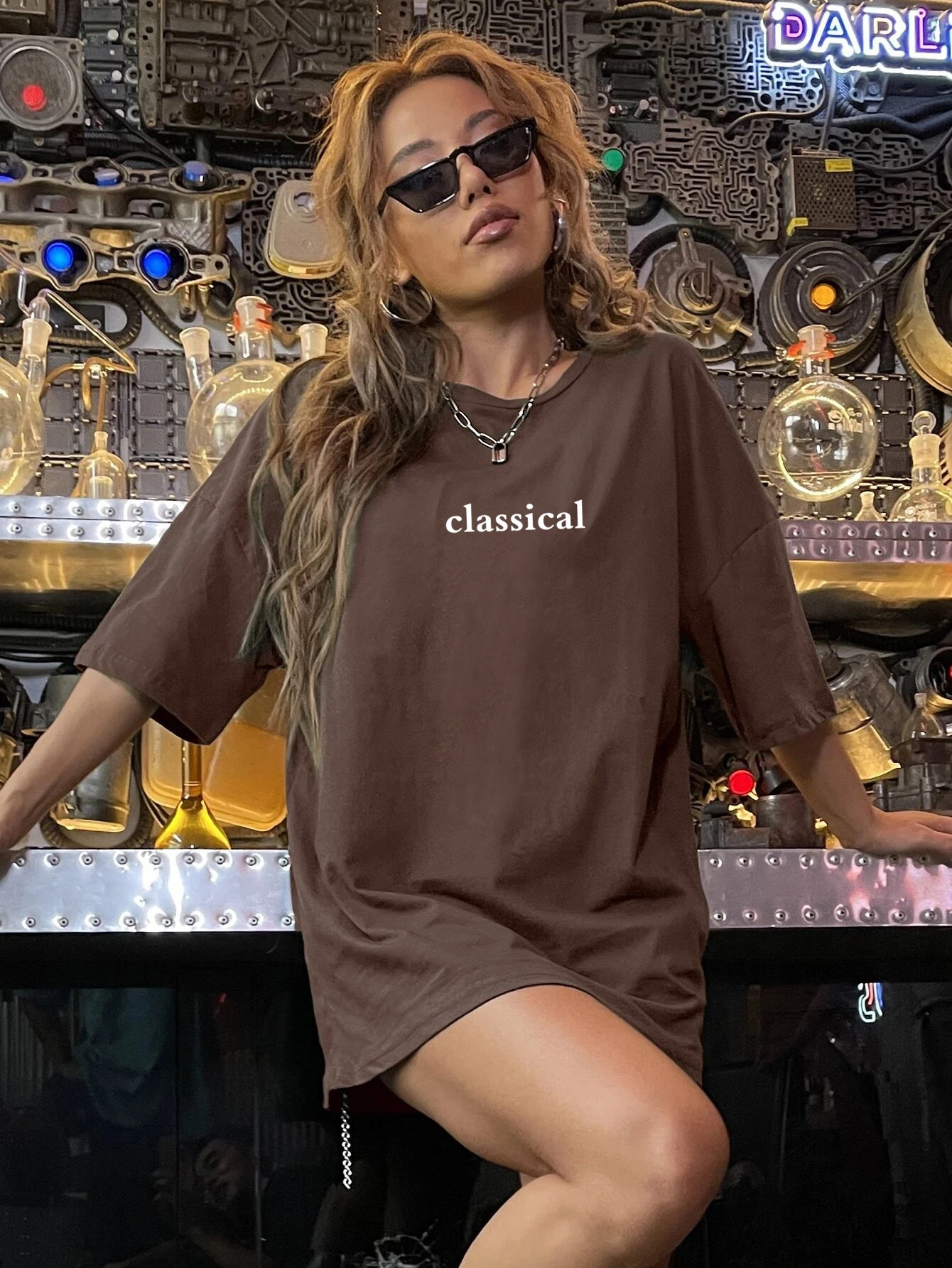 New Fashionable Casual T-shirt Clothing Simple Round Neck Short Sleeve Women's Top Loose Letter Printed T-shirt