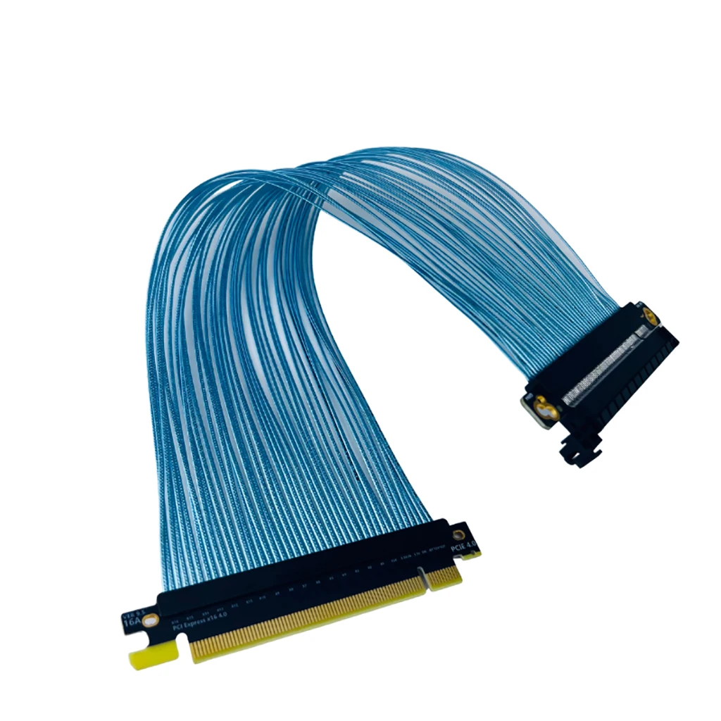 PCIE 4.0 X16 GPU Graphics Card Extension Cable Gen4 Riser Blue