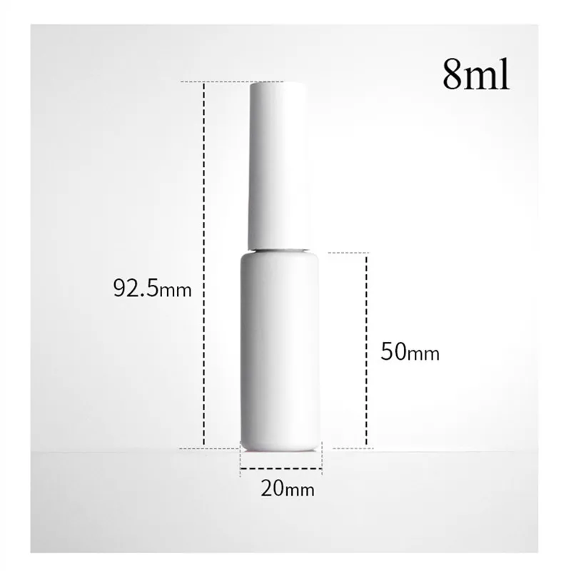 10-50 stücke 8ml leere Nagellack flaschen runder Nagel gel behälter matt weißes Glas Nagel Schönheit Öl Verpackung Kleber flasche