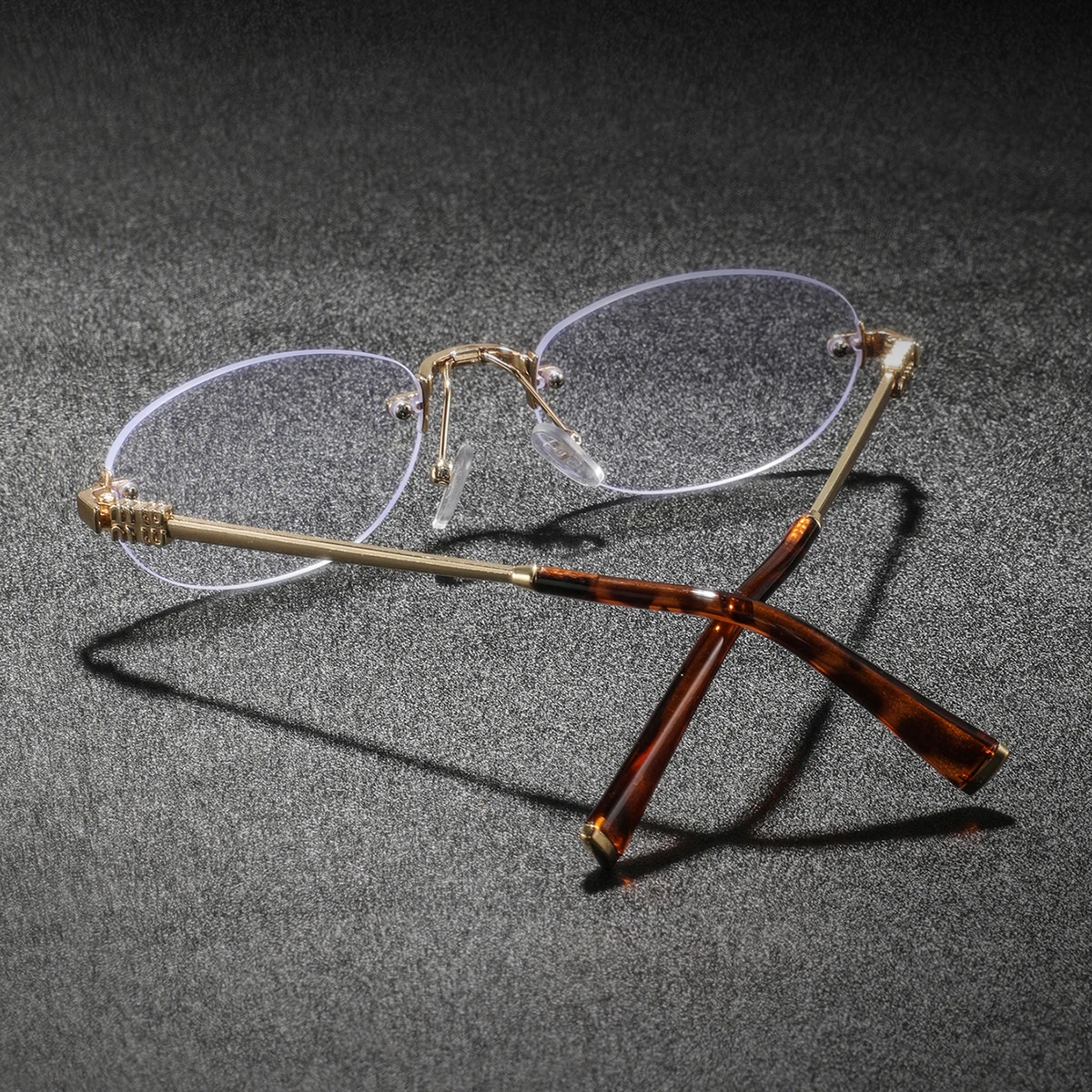 1. メンズ用、クラシックなデザインのフレームレス、金属製の - Men'S Fashion Non Prescription Glasses のレビューと価格