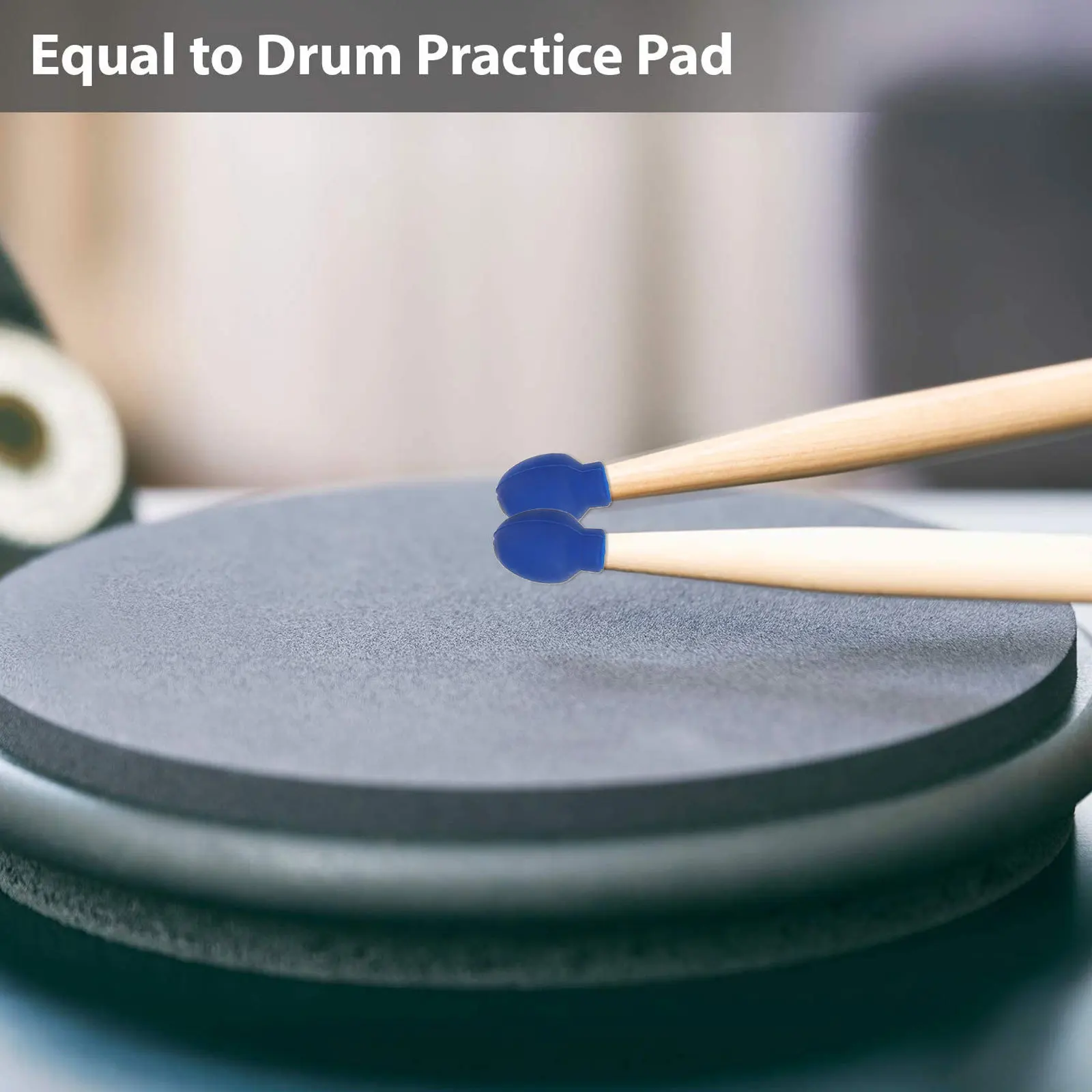 

Rubber Drumstick Tips Dampener Sleeve Mute Cover For Practice Silent Playing Warm Tone Percussion Accessory