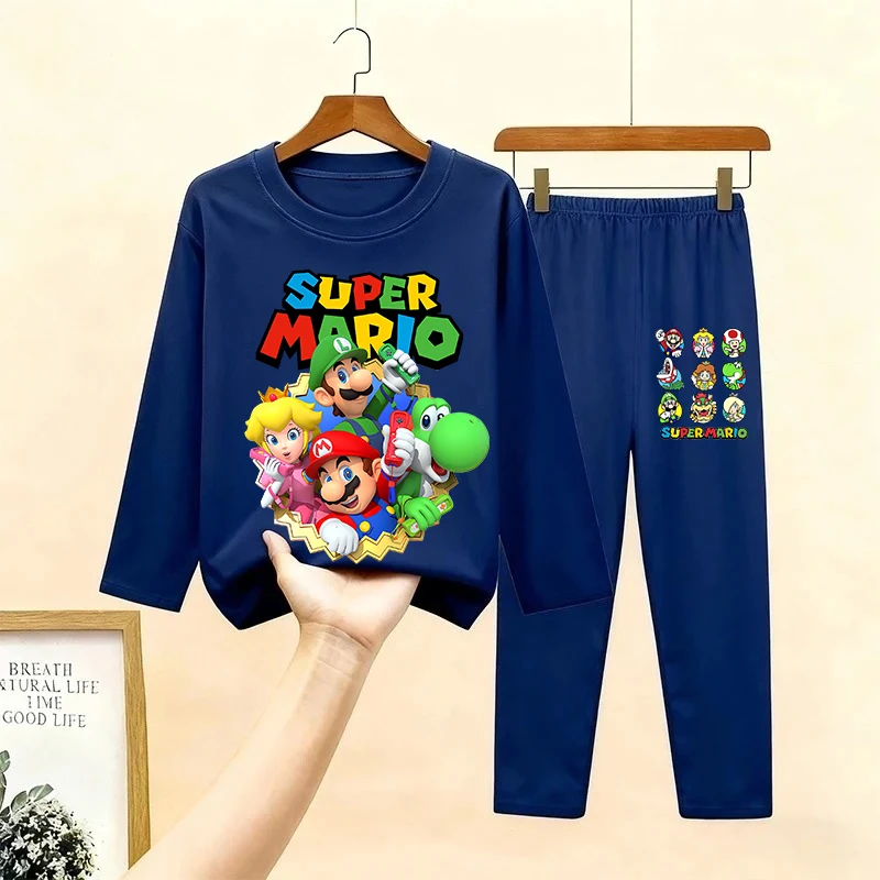 

Super Marios Children Pyjamas Set Cartoon Girl Boy Sleepwear Long Sleeved Clothes Kids Pajamas Set Baby Shirt Tops Clothing Gift