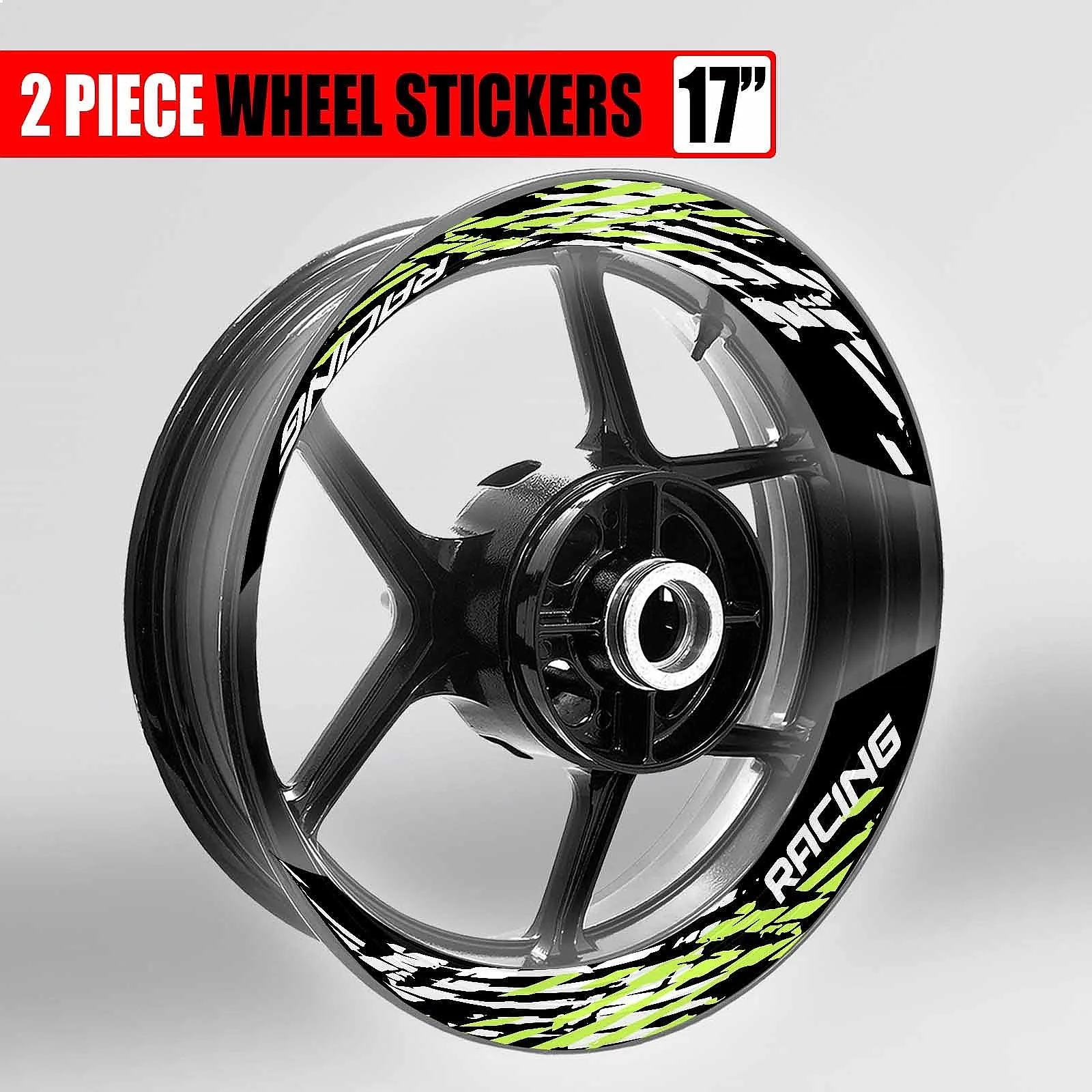 S07B Light Green 2-PIECE Rim Wheel Stickers Decals For GSXS750 15-20