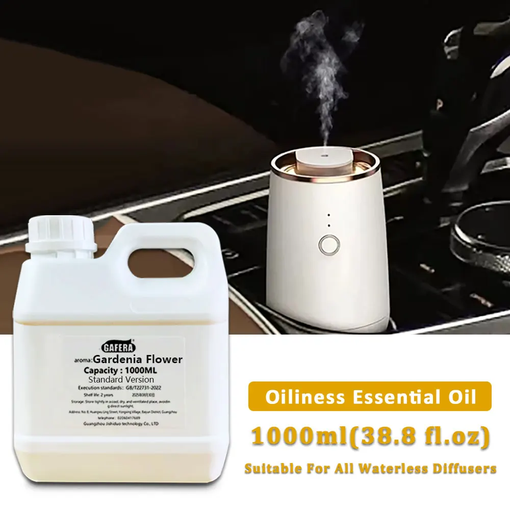 GAFERA 1000ml (33.8 fl.oz) Gardenia/Wild Bluebell Essential Oils - For Waterless Diffuser, Diffuser Replenish Aromatherapy Oil