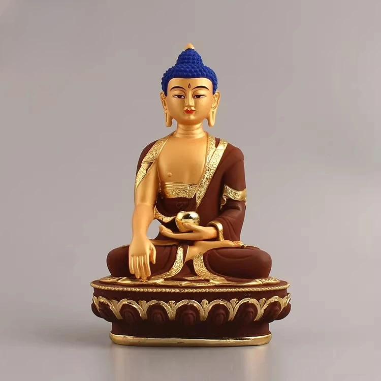

Brown Plated 21cm Shakyamuni Rulai Bodhisattva Buddha Statue,Resin Sweeping Demon Home Putting Decoration