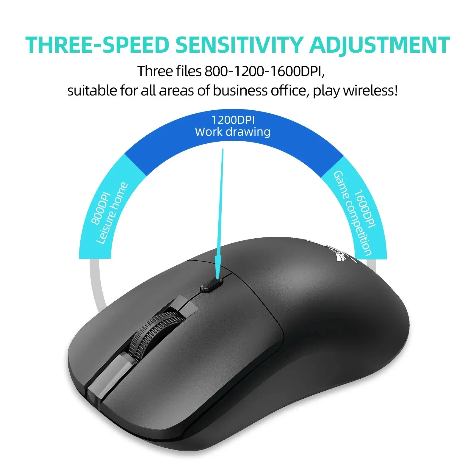KEBIDUMEI 4 Buttons 2.4G Wireless Mouse 3 Levels DPI Gaming Mouse Optical Mouse Ergonomic Mouse Mice for Computer Laptop Macbook