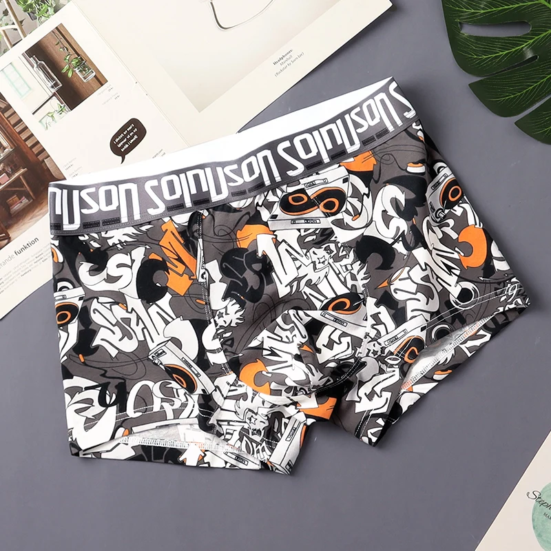 Black cartoon Men\'s underwear Men\'s boxer briefs comfortable Male boxer briefs men\'s  fashionable and trendy Male underpants