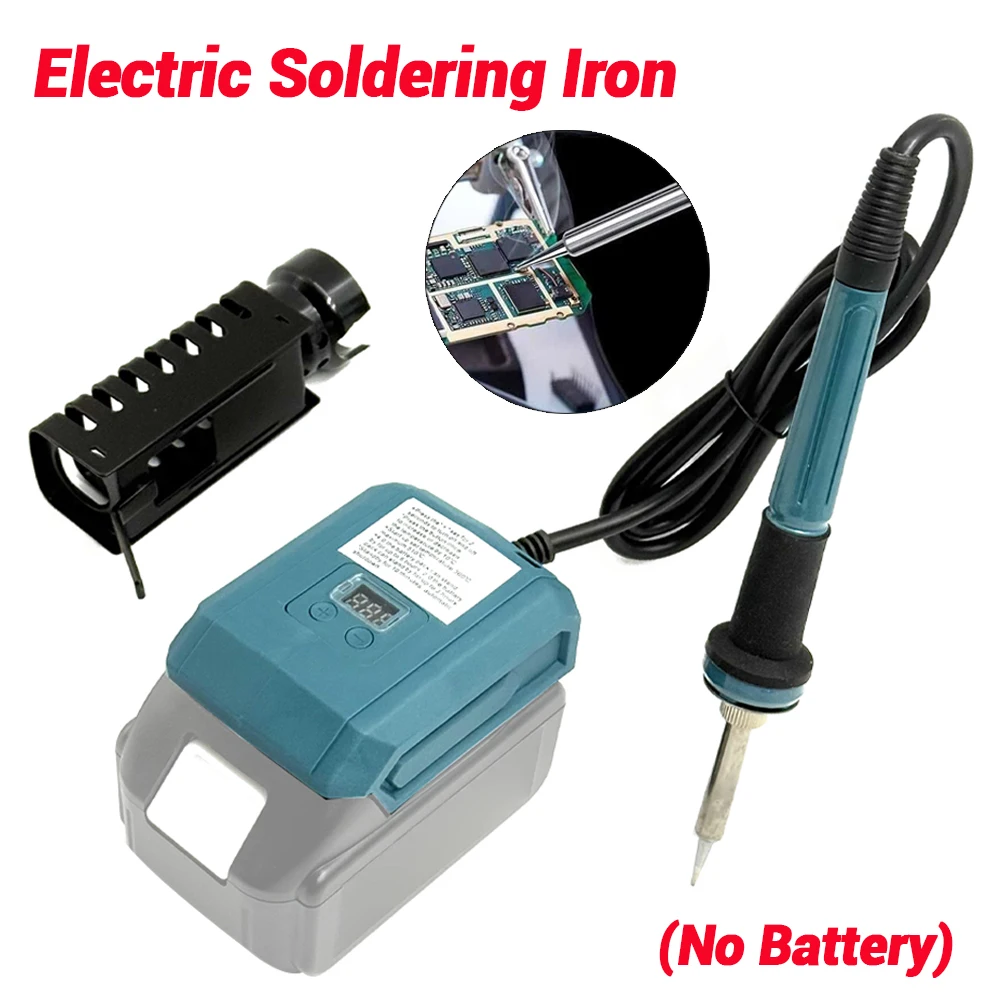 Soldador eléctrico inalámbrico de 60W, herramienta de soldadura recargable, temperatura 300-500 ℃   Calentamiento rápido para batería Makita 18-20V