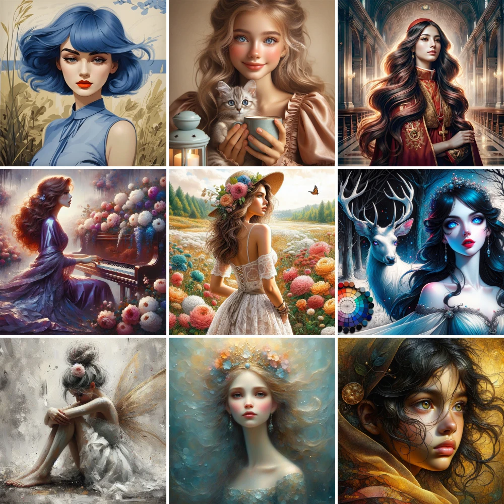 

Портрет, красивая девушка, краска, номер, картины, холст, наборы для рукоделия для взрослых, украшение комнаты, подарок матери, оптовая продажа, 2023, новинка