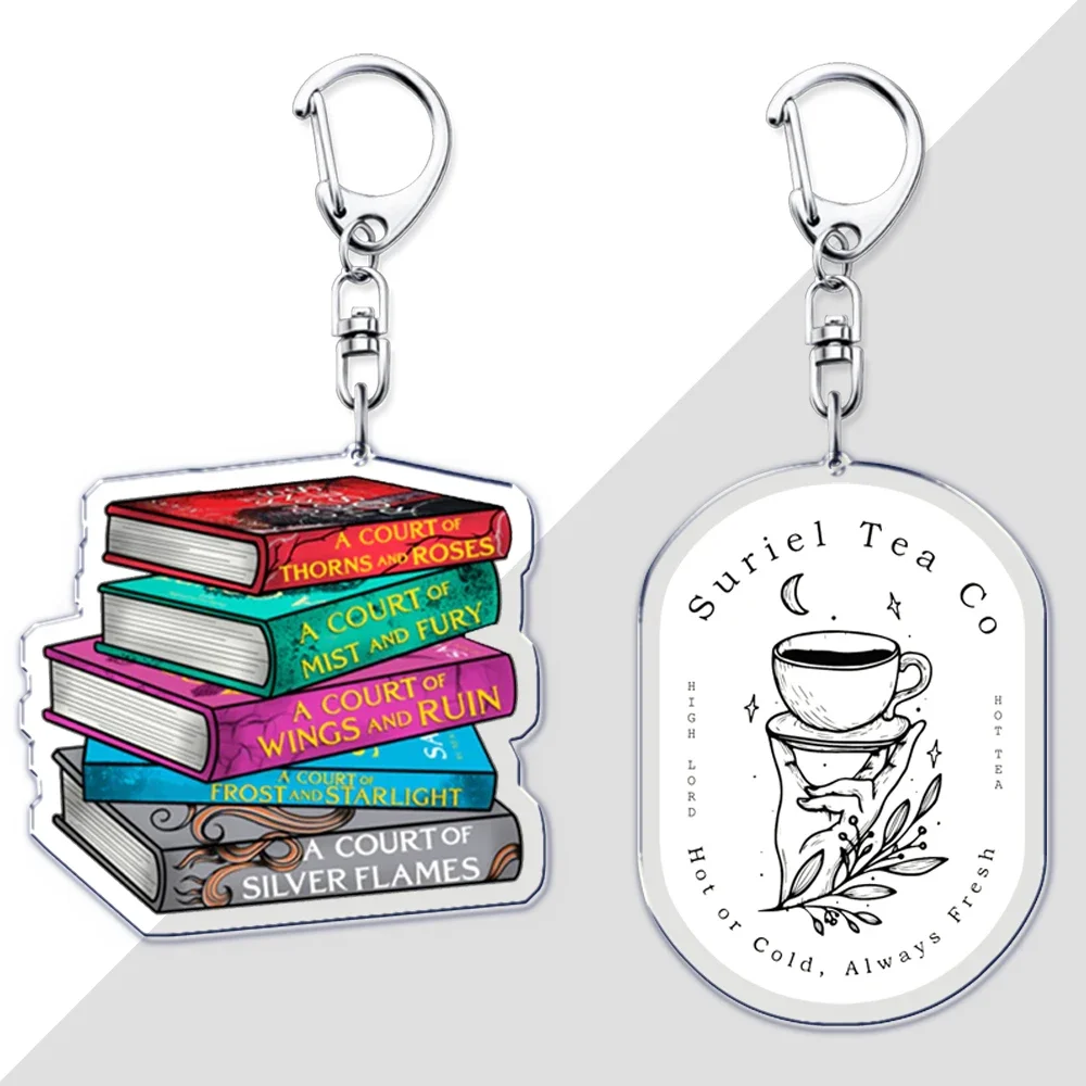 Acotar Books Keychain for Accessories Bag Rhysand Feyre A Court of Thorns and Roses Key Chain Ring Keyring Jewelry Fans Gifts