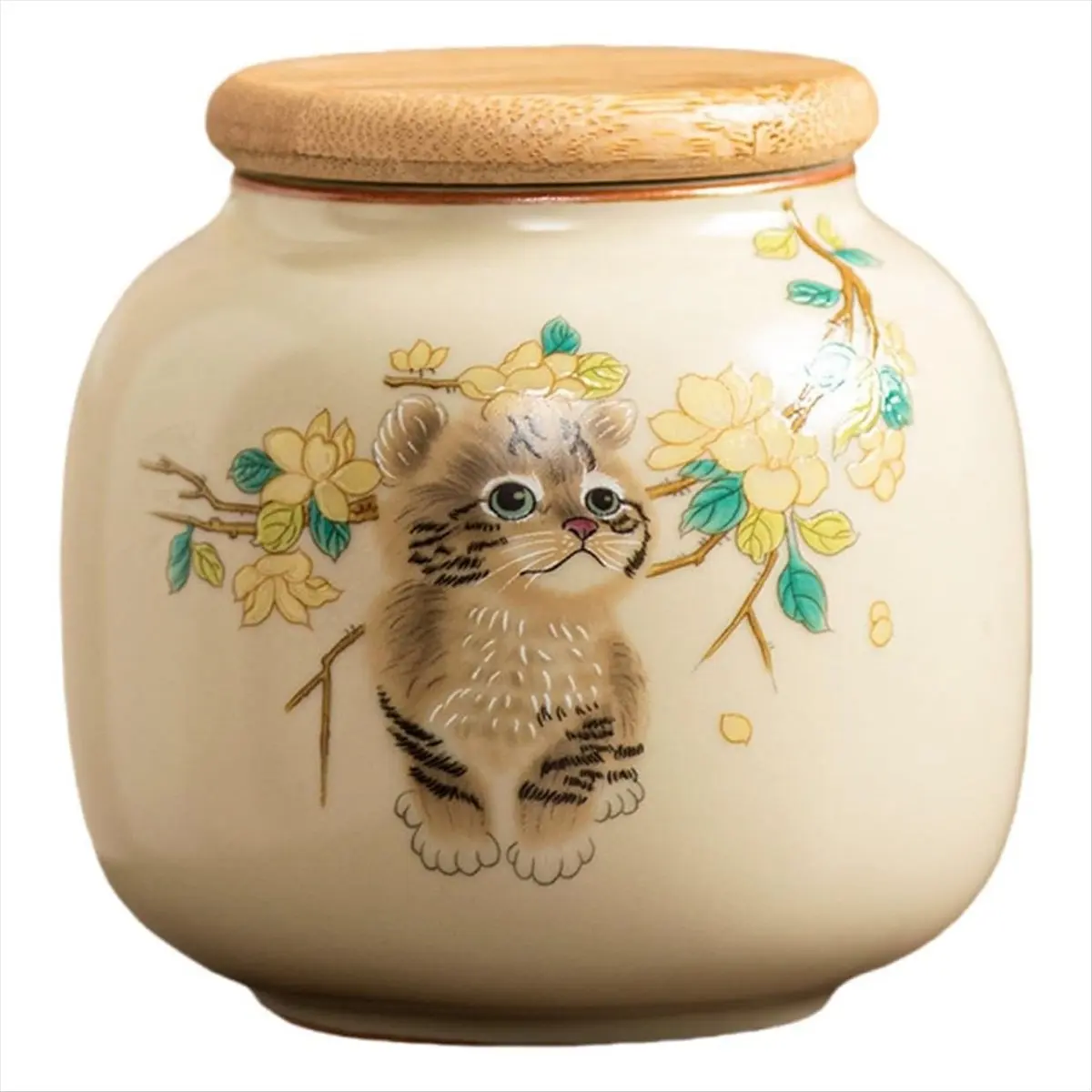 علبة شاي سيراميك 2026 + 9 أونصة مع غطاء محكم الغلق - جرة تخزين بتصميم رائع لشاي أوراق الشاي والقهوة ومنظم السكر