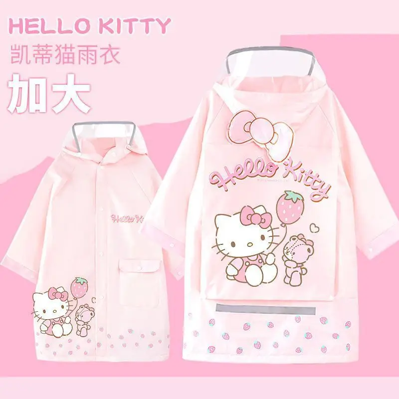 

Детский плащ Hello Kitty Sanrio с отделением для рюкзака, водонепроницаемый для девочек от 4 до 15 лет, высокое качество