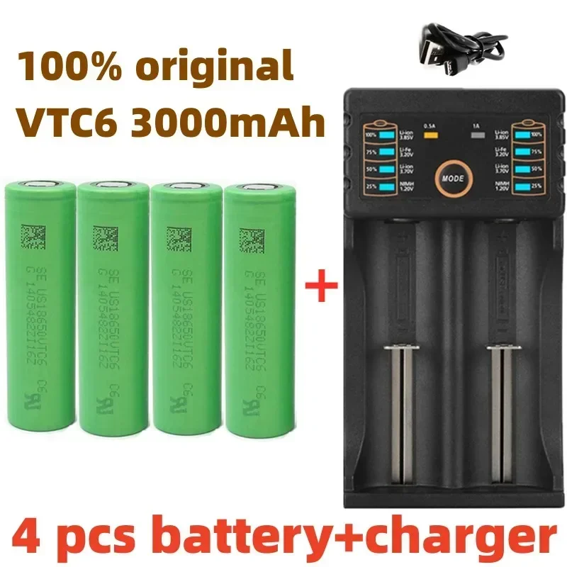 2023 Nuovo originale 3.7 V 3000 MAH 18650 batteria per us18650 Sony VTC6 30A giocattoli strumenti batteria torcia + caricatore USB