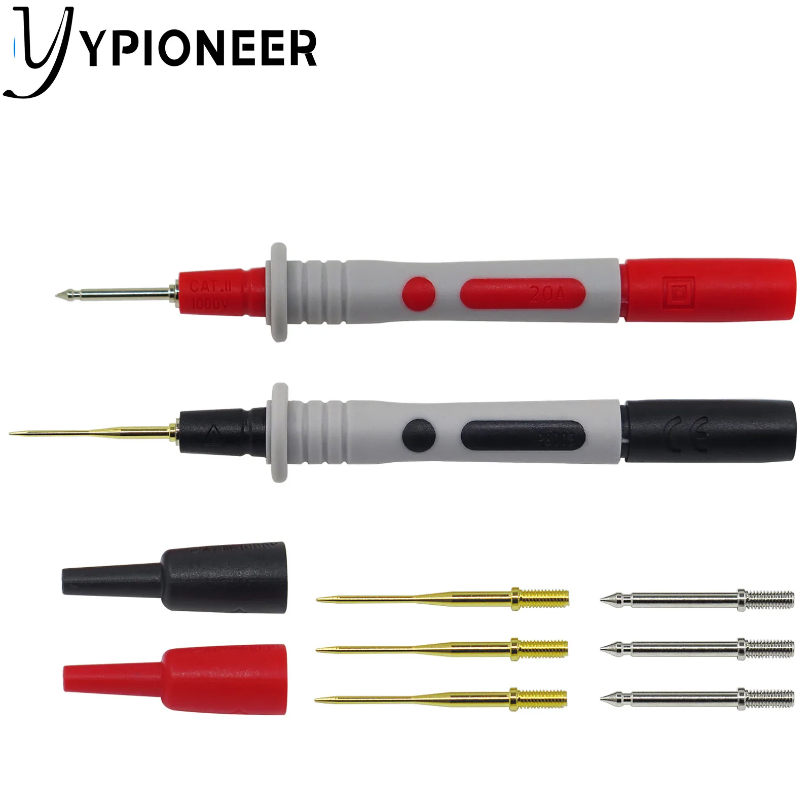 YPioneer P8003 2 قطعة اختبار المتعدد التحقيق مع استبدال الدقة تحقيقات حادة موصلات اختبار المتعدد