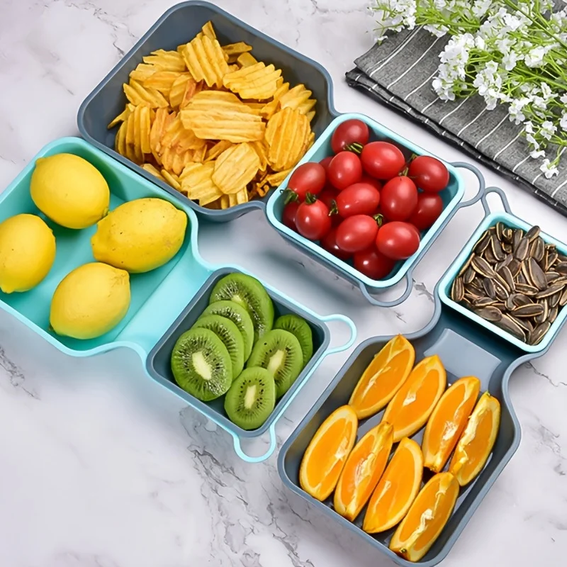 Plastic Plates for Candy Snacks, Nuts, Seeds, Dry Fruits, Dishes Bowl, Breakfast Tray, Nut Plate, Snack Storage, 10 PCs/Set