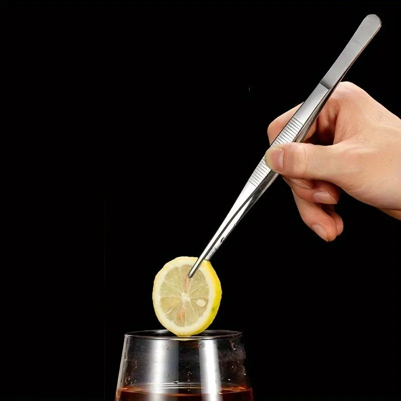 Cocktail Decoration, Long Clip, Stainless Steel Toothed Tweezers, Bar Cocktail Tool Clip, Mint Leaf Ice Clip, Tea Clip, Kitchen