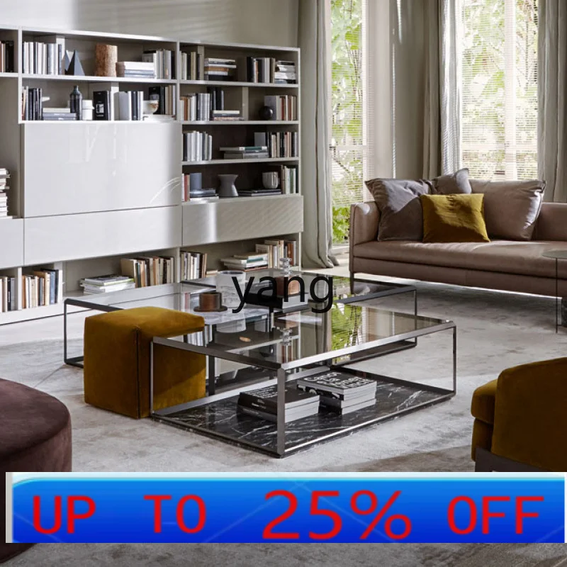 

CX Italian Minimalist Tempered Glass Coffee Table Light Luxury Minimalist Coffee Table Living Room Home Coffee Table