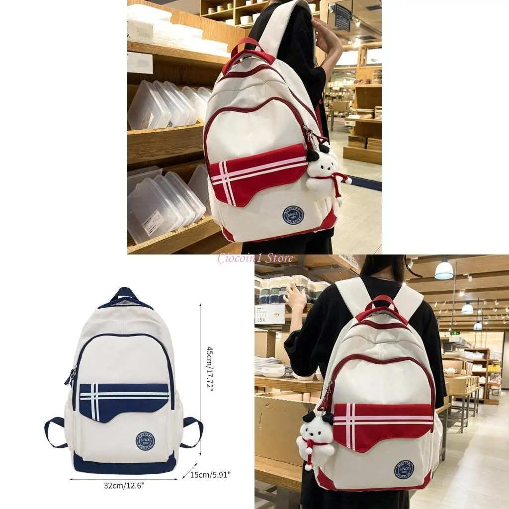 

Y1UB Spacious Student Backpack in White and Blue Comfortable to Carry