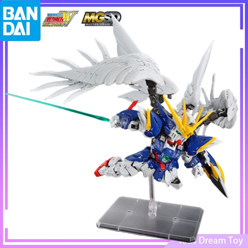 Bandai in Stock Original MGSD GUNDAM Anime Figures XXXG-00W0 Wing Gundam Zero EW Action Figures Toys Collectible Model for Kids