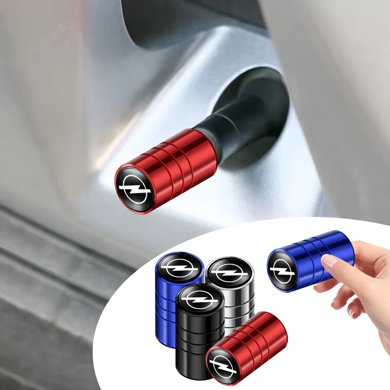 

4Pcs Aluminum Round Car Wheel Tire Valve Caps For Opel Corsa Astra Insignia Vectra Zafira Meriva Mokka Grandland Vivaro a Auto