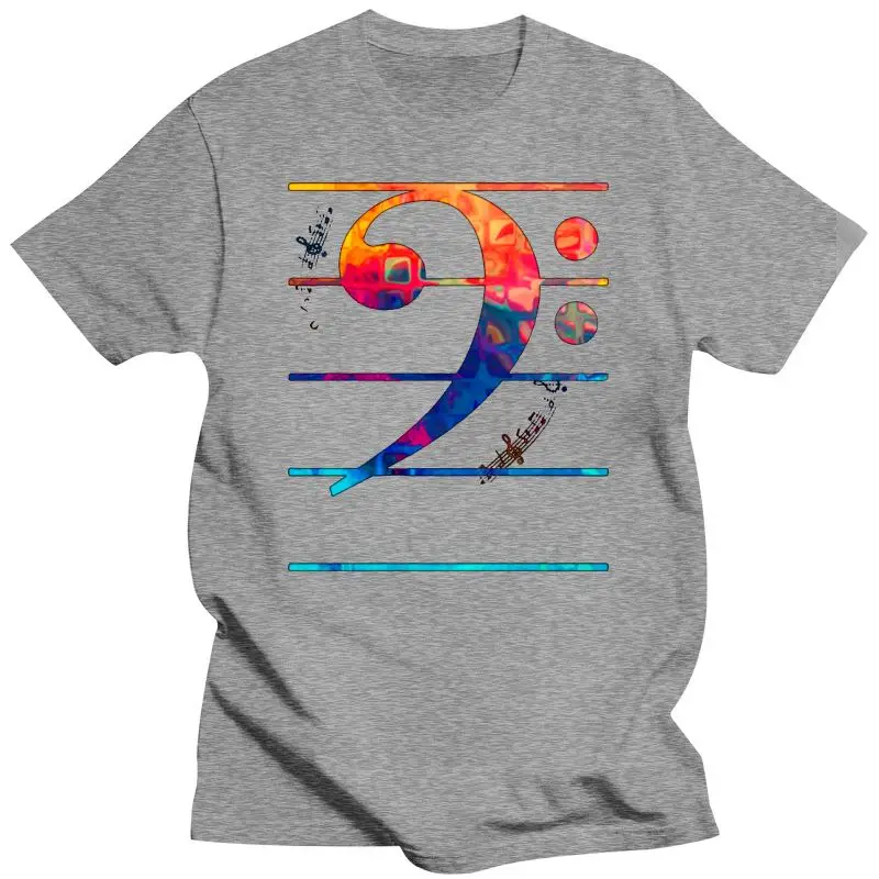 2022 Art Music T-Shirts Bass Clef Color Note Classic Print T Shirts Mens Summer Autumn Streetwear High Quality Christmas Gift T