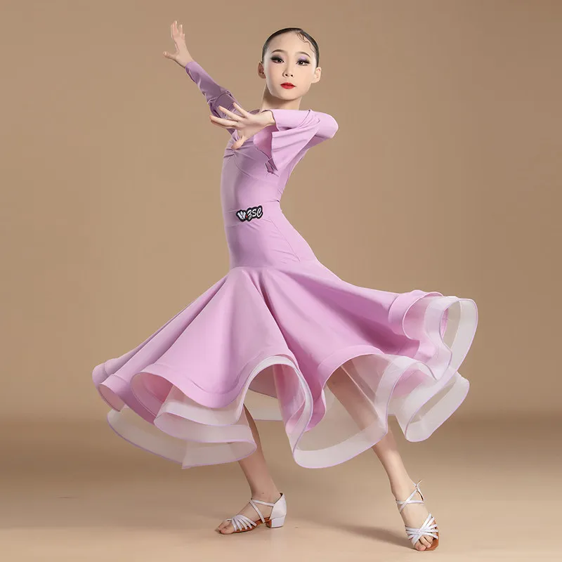 Customized Modern Dance Dress Big Skirt Hem Social Steps Performance Training Art Exam Ballroom Dress Standard Competition Wear