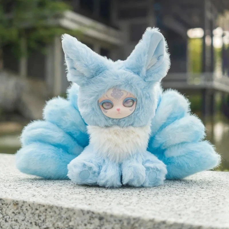 

Chinese Original Blessing Nine-Tailed Fox Series Cute Mythical Plush Doll Blind Box Trendy Collectible Toy Gift