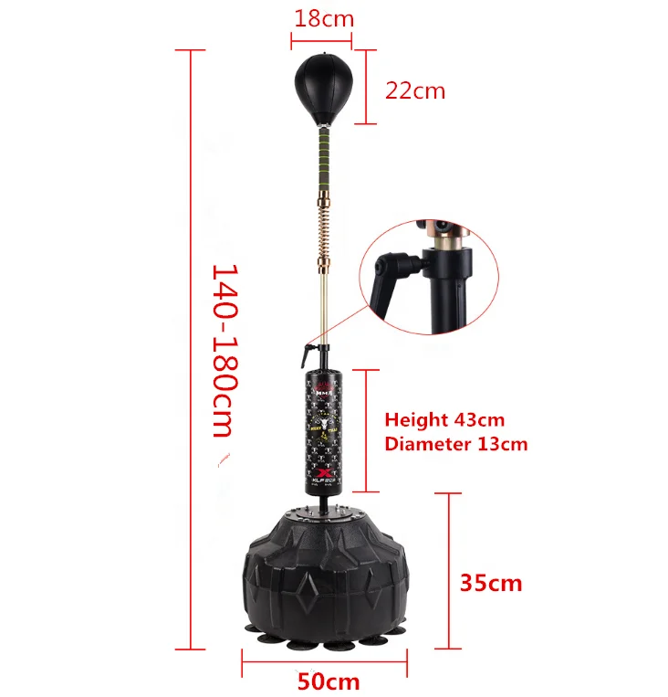 Reflex Speed Bag Free Standing Boxing Gym Training Punching Bag