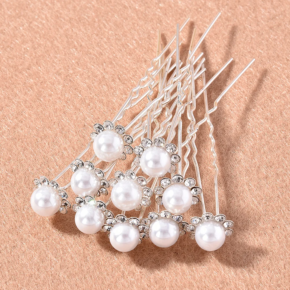 

20Pcs Stylish Pearl Hairpin U Shaped Hairclip for Wedding Casual Party Women Daily Durable Hair Accessories U Shaped Hairpin