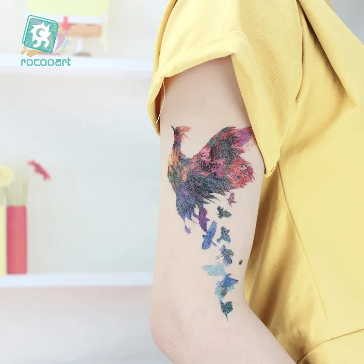 Full Back Tattoo Sticker Butterfly Flower Waterproof Temporary Tattoo Sticker Birds Sexy Colorful Fake Tattoo Tatouage Female