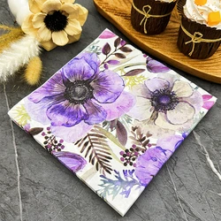 Colourful Napkins Printed Square Paper Napkins Restaurant Floral Facial Tissue Hotel Wedding Table Setting Pure Wood Pulp Paper