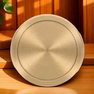 Creative Round Copper Incense Burner Base Smooth Lines Desktop Decor Stand for Yoga Room Sauna Bedroom Censer Displaying Holder