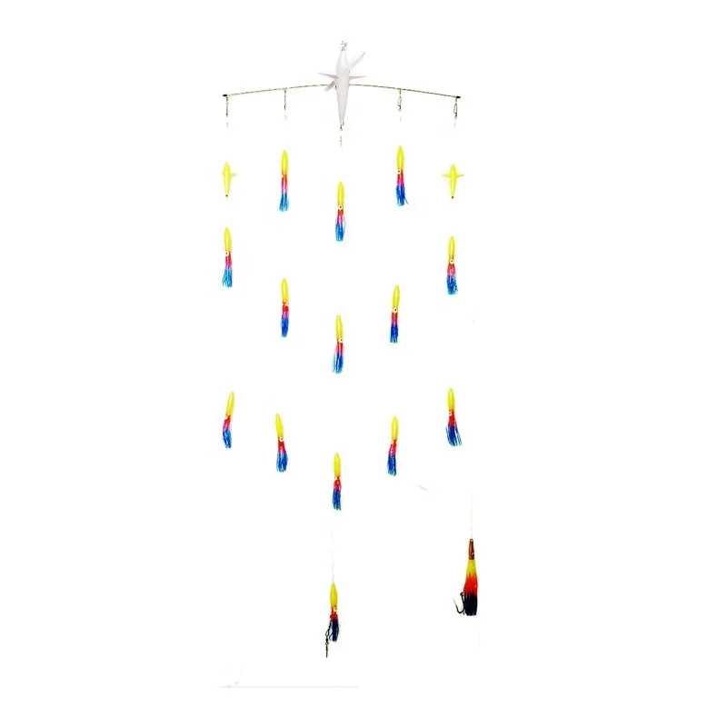 

36" Fishing Spreader Bar 9in Floating Squids Offshore Trolling Birds 316 Stainless Steel Rod for Wahoo Tuna Marlin Mahi
