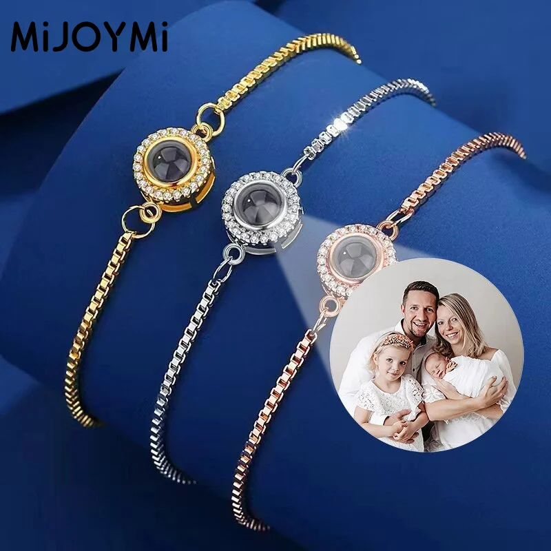 Customized bracelets with color photos Bracelet With Personalized Photo Women women's girls for Girlfriend Projection Couple