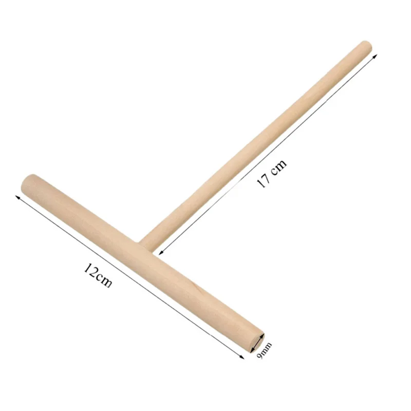 

2Pcs Wooden Crepe Scraper T Shaped Tool for Pancake Spreader Griddle Electric Grill Flat Cooking Surface Multifunctional Kitchen