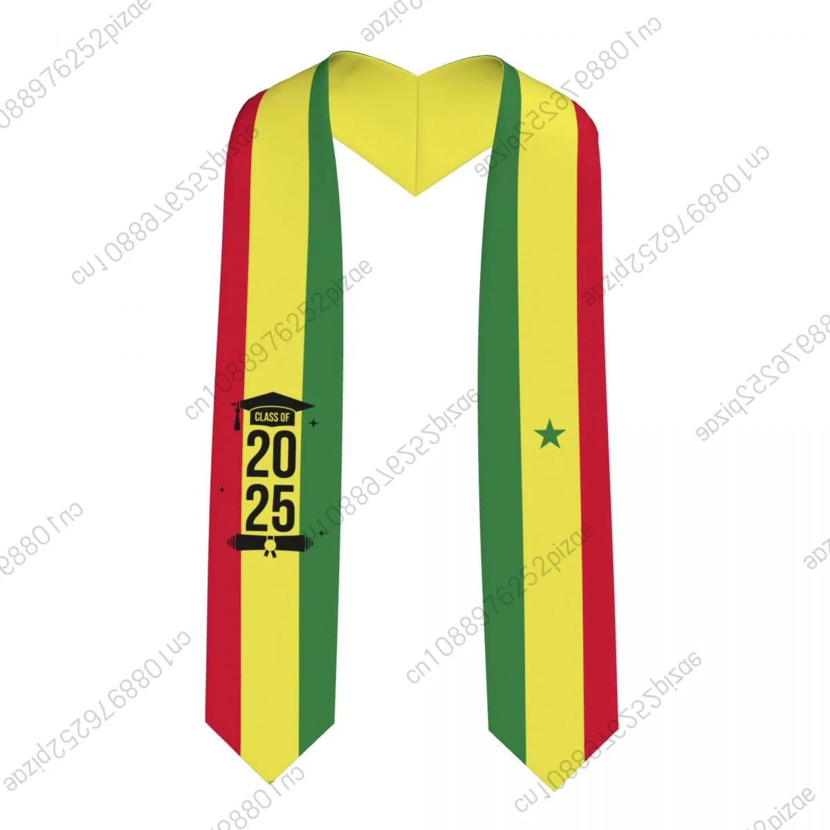 

New Senegal Flag Class Of 2025 183*13CM Graduation Stole Sash Scarf For International Students Proud