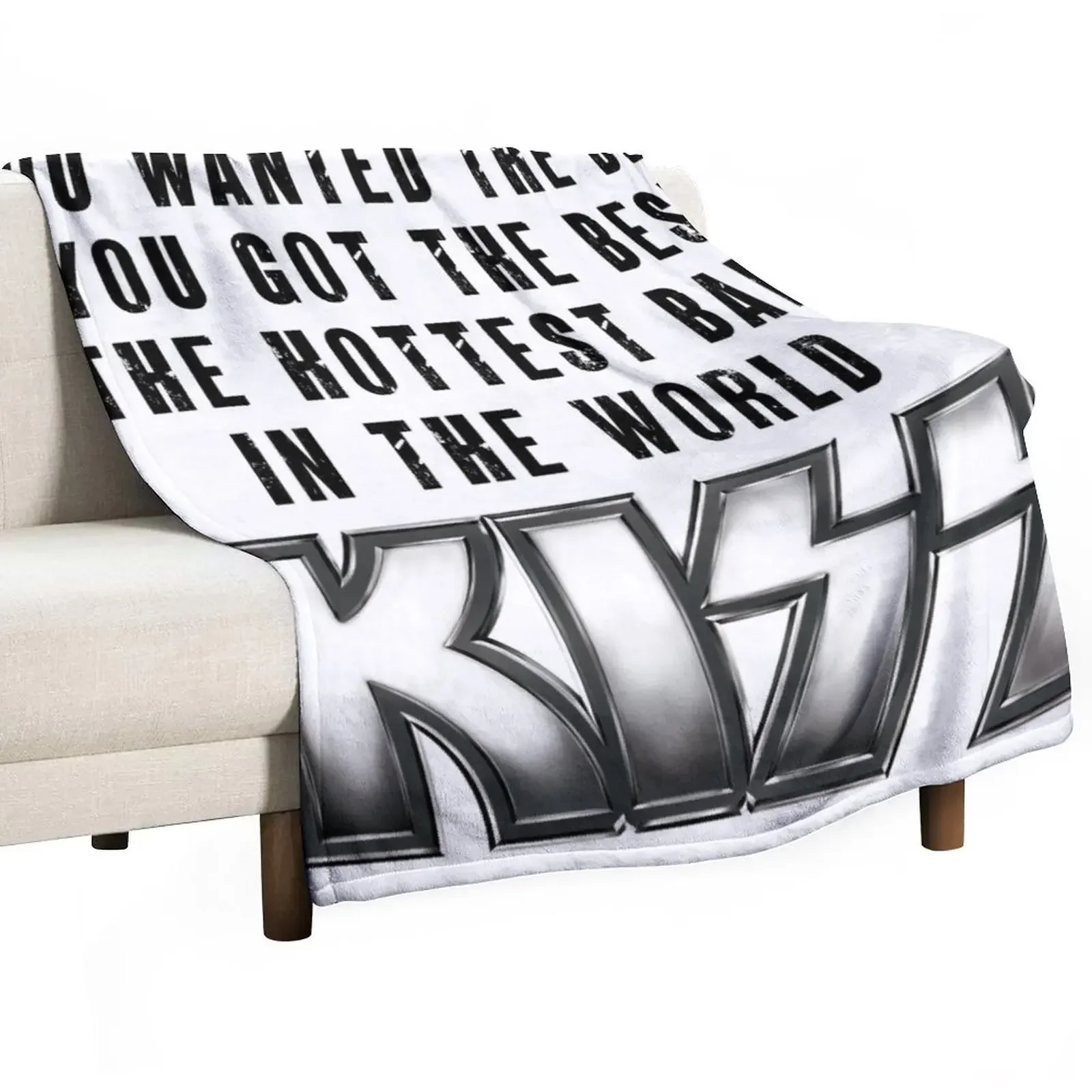 KISS You wanted the best you got the best Throw Blanket Cute Plaid Bed linens bed plaid Stuffeds Blankets