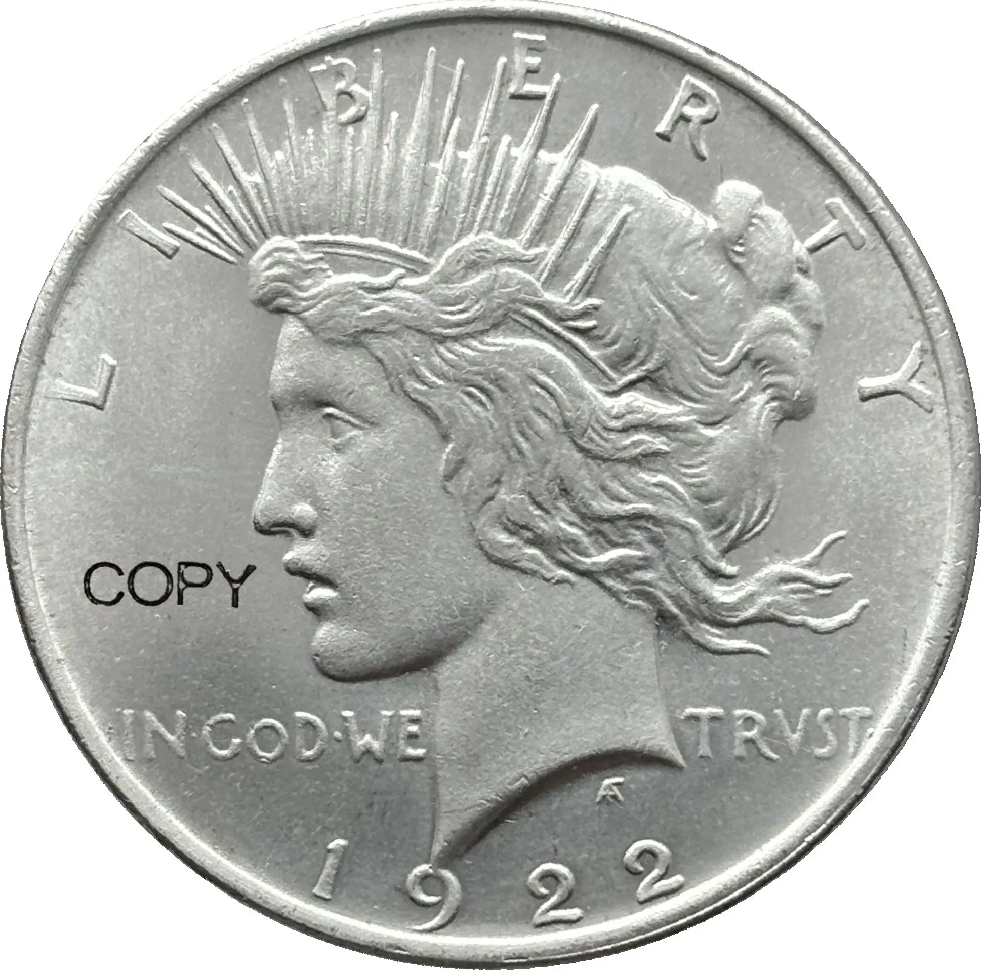 US 1922 1 One Peace Dollar Two Face Same Silver Plated America Copy Commemorative Coin Ww2 Liberty Moneda Collectible Coins