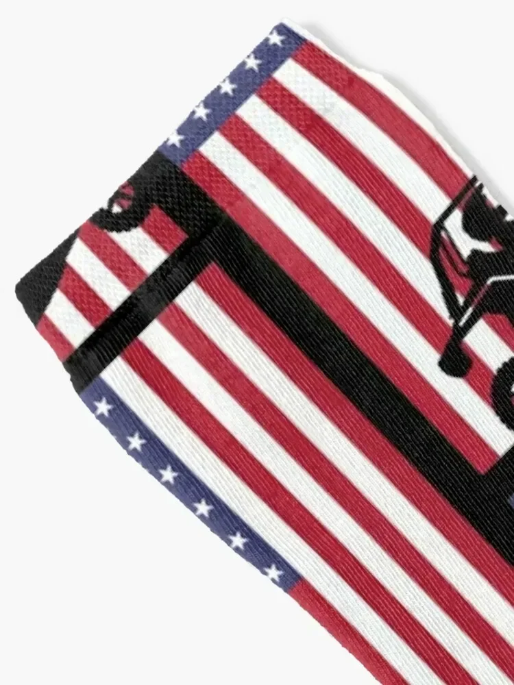 SXS USA American Flag ถุงเท้า sheer hiphop เดินป่าถุงเท้าดอกไม้สําหรับผู้ชายผู้หญิง