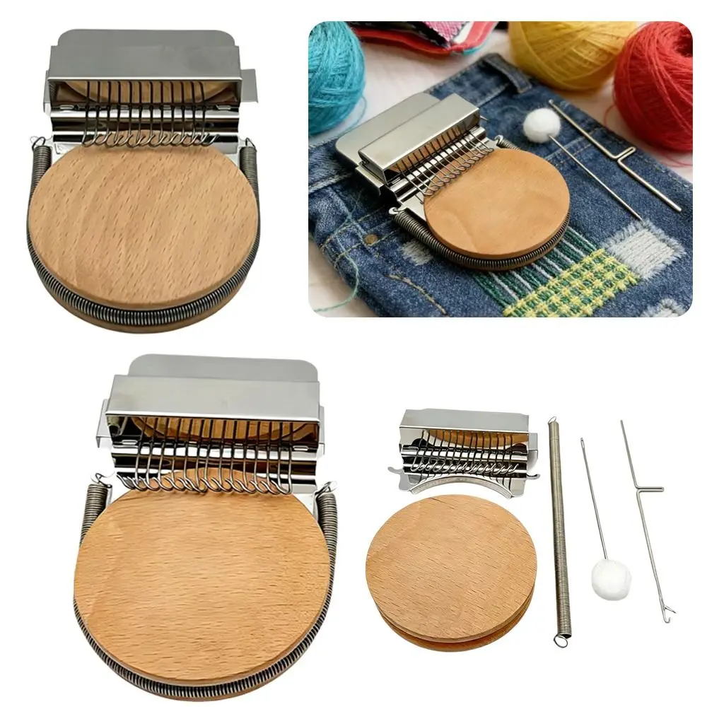 

Creative Spring Upgrade Small Loom Quick Repair Beautiful Stitching Weaving Loom 12 14 Hooks Darning Machine for Clothes Mending