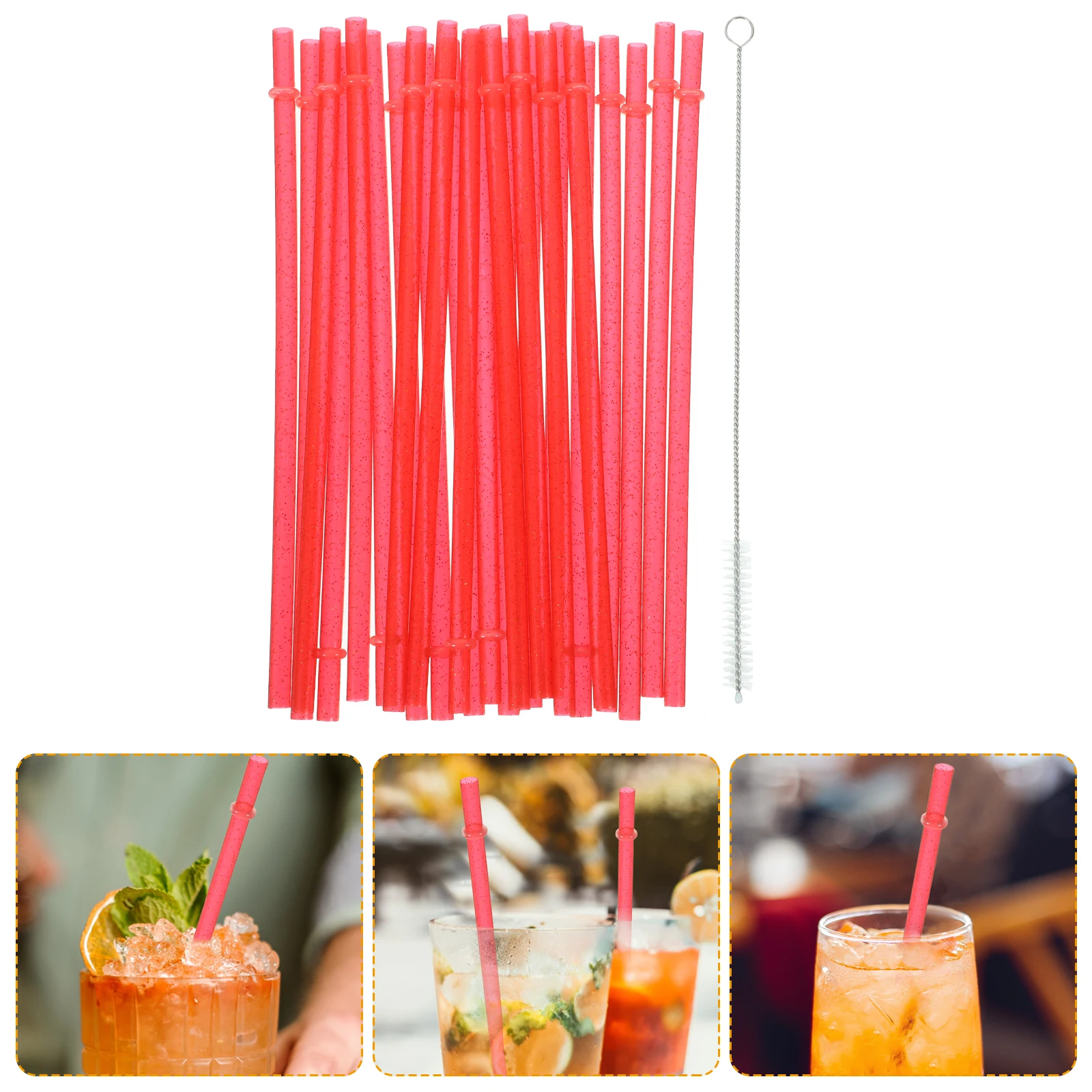 

25 Pcs Colorful Straw Colored Straws Drinking for Smoothie Reusable Simple