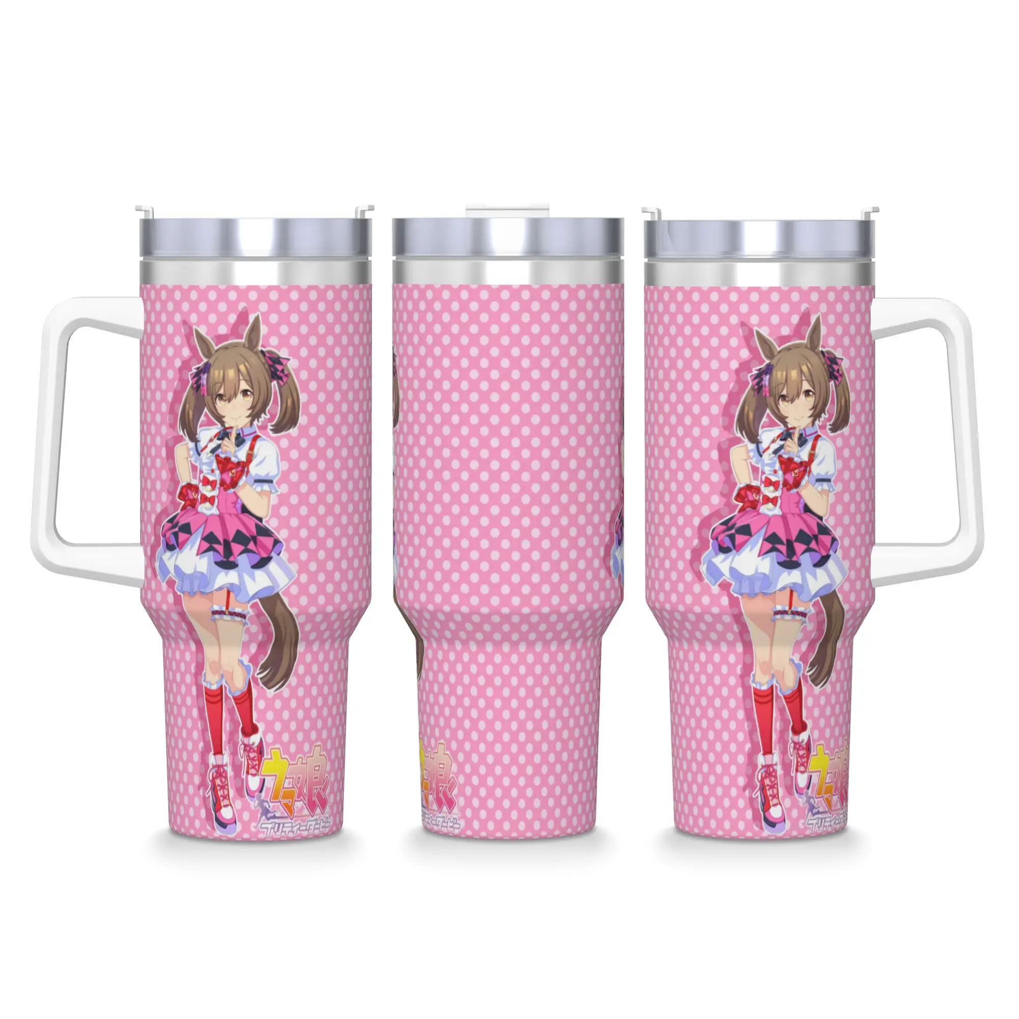 Smart Falcon UmaMusume Pretty Derby Stainless Steel Tumbler Thermal Cups With Straws and Lid 40oz Car Mugs Cold Drink Bottle