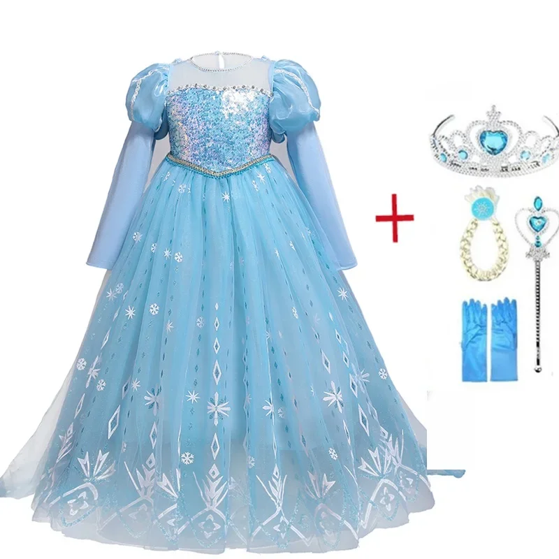 Costume de Princesse Elsa pour Fille, Tenue de Cosplay, Éducative, Reine Blanche Neige, pour Anniversaire, pour Enfant, 2024