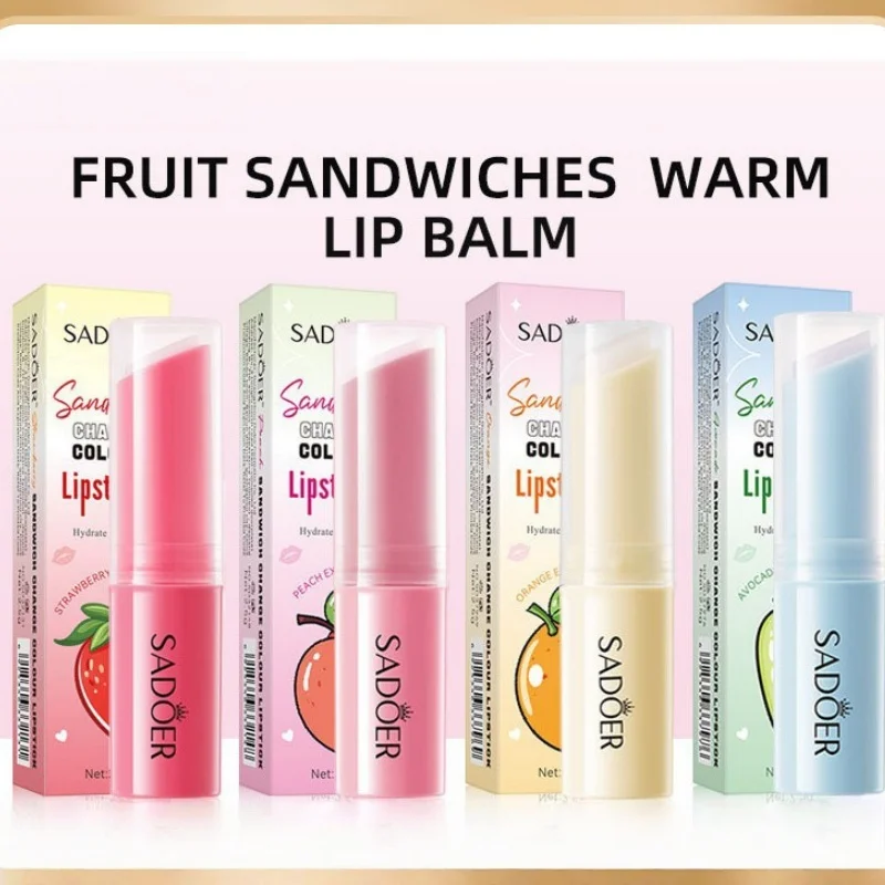 Color-Changing Hydrating Lip Balm, Moisturizing and Hydrating Lip Balm That Changes Color with Temperature, a Moisturizing Touch for Your Lips, the Color Will Change According to the Temperature of Your Lips, Delicate Care for Your Lips, Creating a Lip Color That Is Unique to You