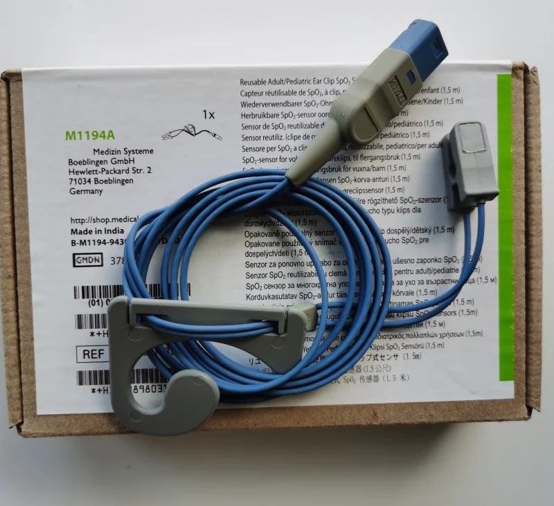 For PHILIPS Original M1194A Reusable Blood oxygen ear clip SpO2 Sensor. REF: 989803103251