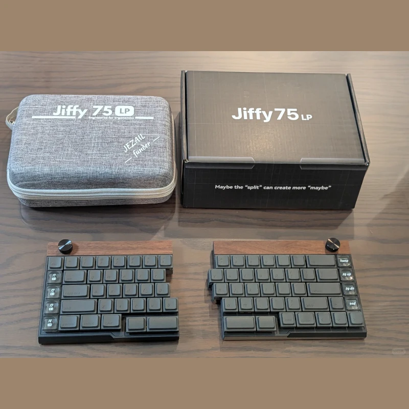 Jiffy75 Low Profile Split Keyboard Customized Tri-mode Wireless Aluminum Shell Ergonomic Support JZF HUB Gaming Office Keyboard