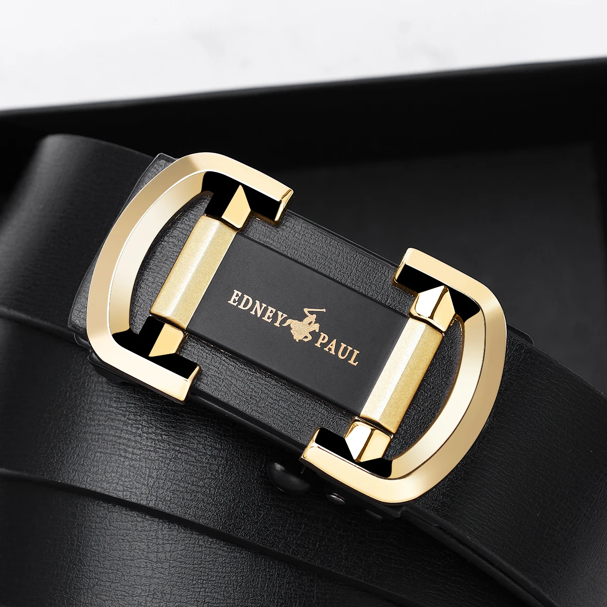 Men's Business Fashion Belt, Simple and Casual Automatic Buckle Leather Belt, Versatile Workplace and Work Accessory