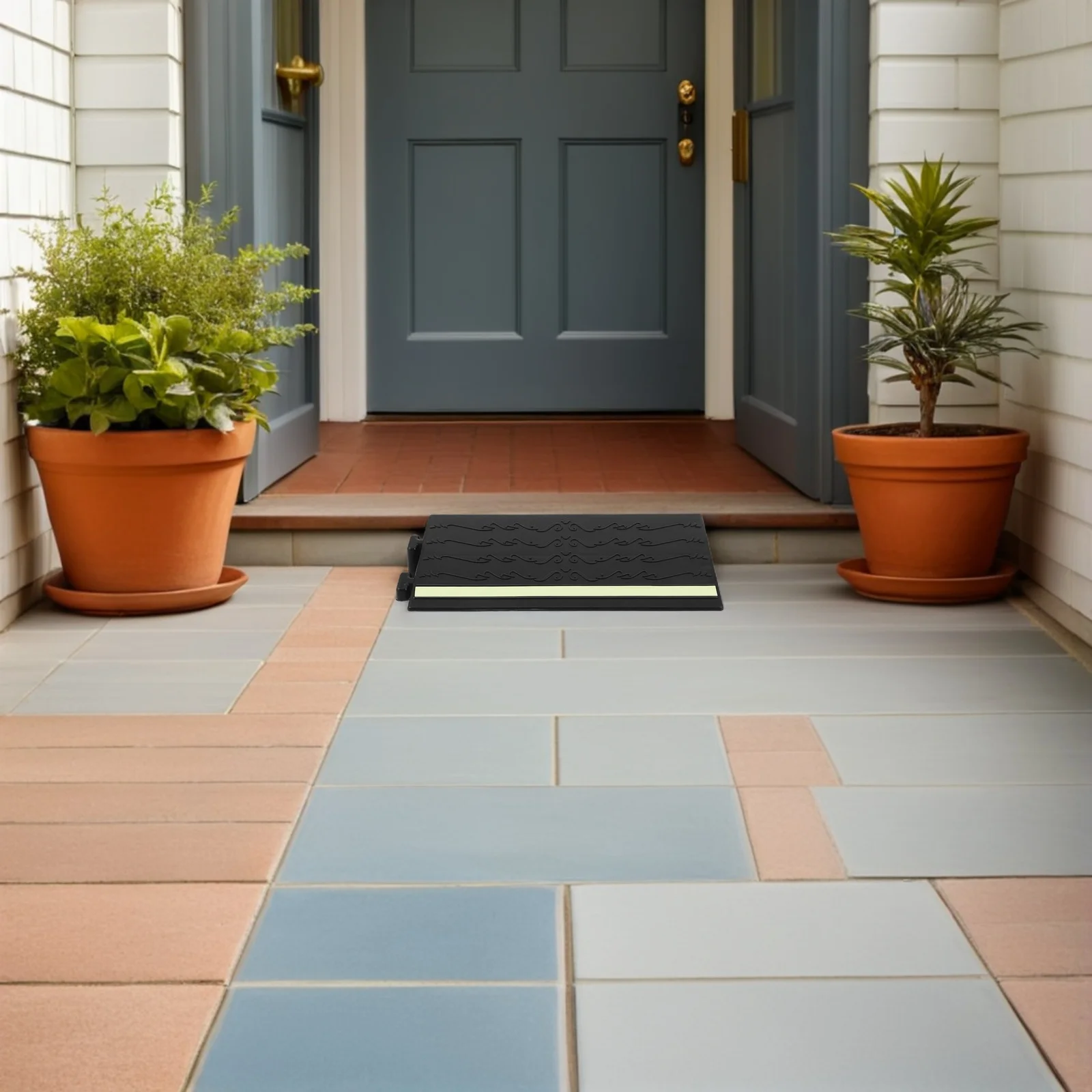 المدخل المنحدر حصيرة 12.38x5.11 بوصة منحدر بلاستيكي الفلورسنت للخطوات الداخلية عتبة الانتقال عدم الانزلاق روبوت فراغ تسلق